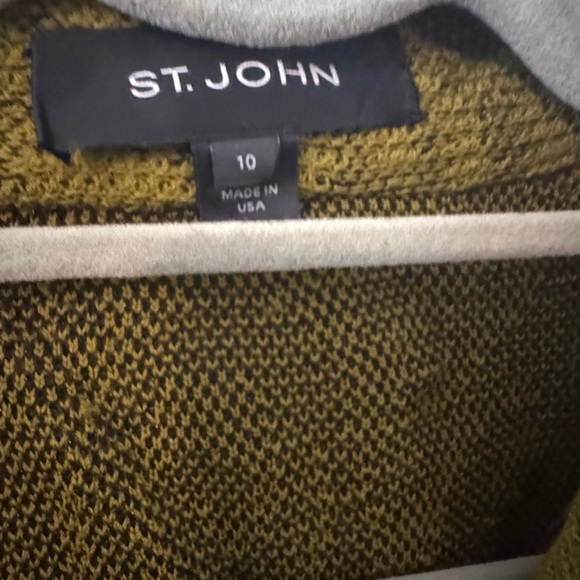 St. John Olive Scroll Tapestry Wool Blend Jacket - Picture 8 of 12